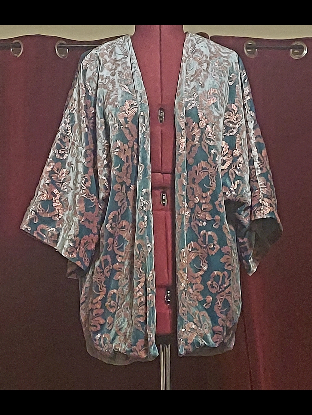 NWT New York & Company Eva Mendes Velvet Kimono Jacket With Pockets - Size Med